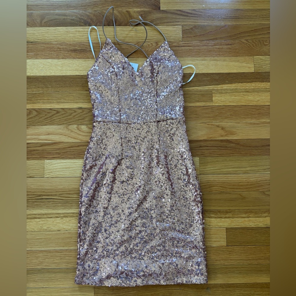 Bronze/Rose Gold Sequin Dress